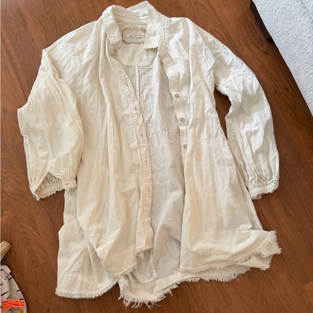 We The Free Cream Frayed Edge Top/Dress